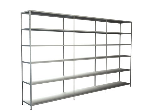 SCHULTE REGALWELT Grund + Anbauregal 18 Böden Weiß 230x300x50 cm