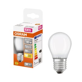 OSRAM LED-Tropfen STAR 40 E27 4W, Warmweiß/matt