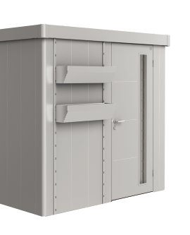 BIOHORT FloraBoard 84x24x205 cm Gerätehaus Neo, dunkelgrau-metallic