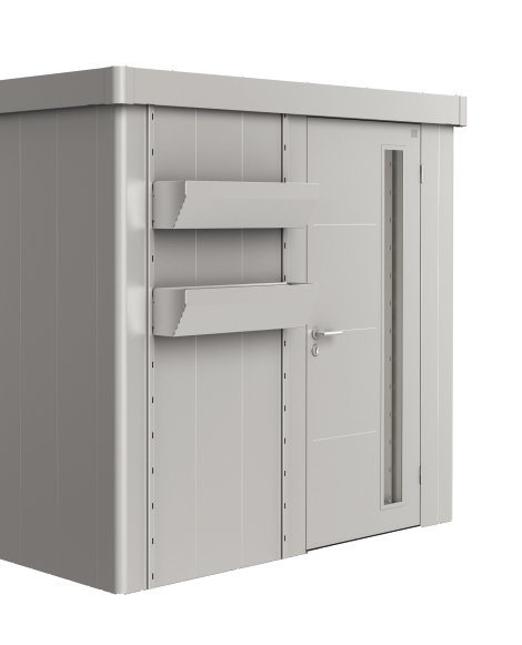 BIOHORT FloraBoard 84x24x205 cm Gerätehaus Neo, Dunkelgrau-Metallic