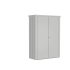 BIOHORT Terrassenschrank Romeo M High 132x57x181 cm (BxTxH), Silber-Metallic