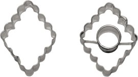 Duo-Keksausstecher 2in1 Raute Gewellt