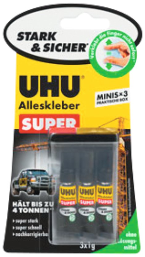UHU Alleskleber Super Strong & Safe 3x1 g