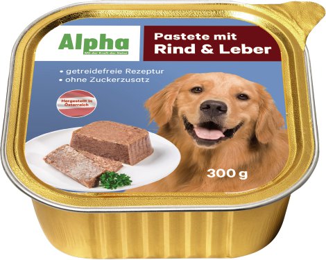 ALPHA Hunde-Nassfutter Rind & Leber 9x300 g