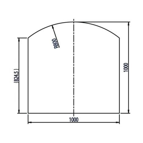 HAAS+SOHN Bodenplatte E-Form 100x100 cm 6 mm - Quadratisch mit Segmentbogen