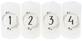 Adventstumpen 4-50-90 Weiß Tannenzweige