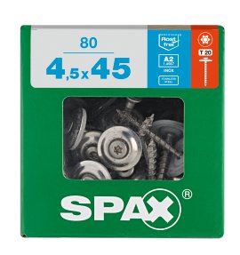 SPAX-Spenglerschraube T-Star vermessingt XL 4,5x45 80 Stk.