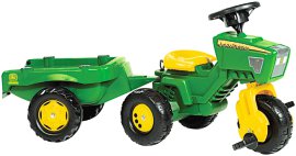 ROLLY TOYS John Deere Dreirad mit Anhänger + Sound