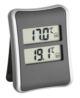 Thermometer elektronisch mit Kabel Grau
