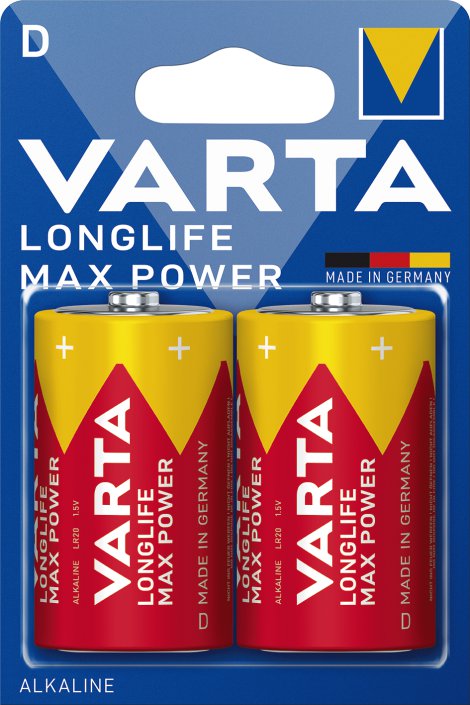 VARTA Alkaline Batterie Longlife Max Power D Mono LR20 2er Pack