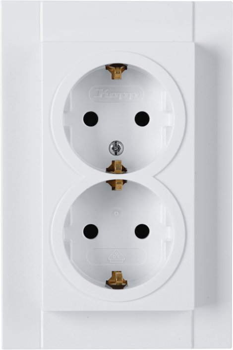 KOPP UP-Schutzkontakt-Steckdose 2 Fach Athenis Reinweiß