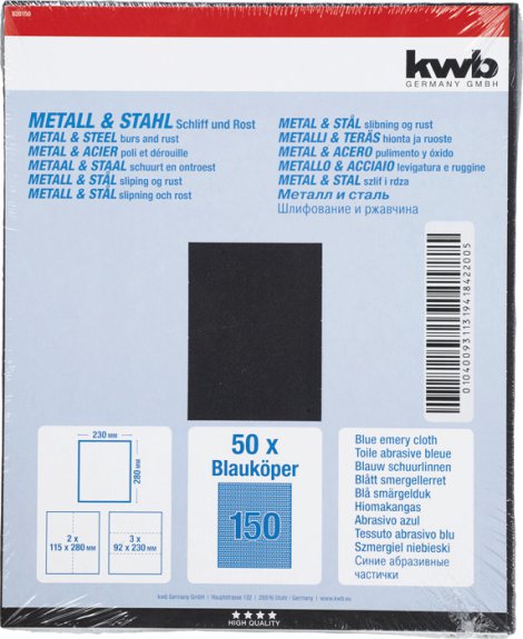 KWB Schleifbogenblatt Blauköper K150