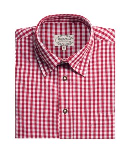 Wild & Wald Herren Langarm Hemd Peter Klassisch Rot