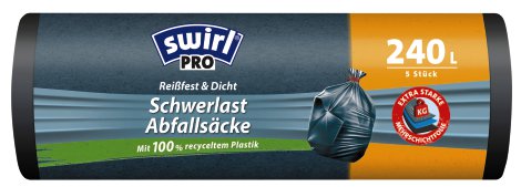 SWIRL® Profi Schwerlastsack mit Zugband 240 l, 5 Säcke 100x125 cm