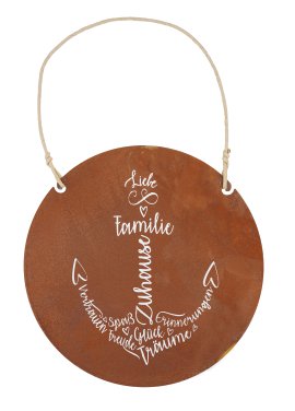 Gartenschild Familie Anker + Beschriftung ⌀ 30 cm