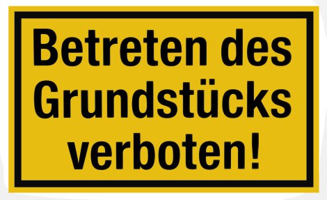 ALPERTEC Schild Betreten des Grundstücks verboten Gelb/Schwarz 25x15 cm