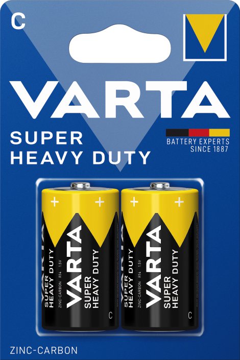 VARTA Zink-Kohle Batterie SUPER HEAVY DUTY C Baby R14 2er Pack