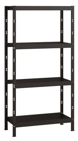 SCHULTE REGALWELT Grundregal 4 Fachböden Schwarz 195x100x35 cm