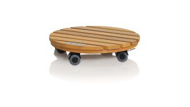 LECHUZA Rolluntersetzer Natural Wood Round Eukalyptusholz