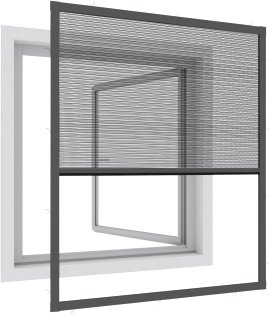 WINDHAGER Plisse Fenster Ultra Flat - EXPERT, anthrazit