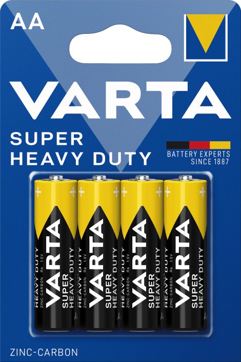 VARTA Zink-Kohle Batterie SUPER HEAVY DUTY AA Mignon R6 4er Pack