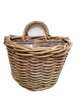 Wandkorb Rattan 29x18x20 cm