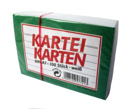URSUS Karteikarte A7Q liniert Weiß 100 Stk.