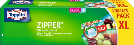 TOPPITS Allzweckbeutel Zipper 6 l 12 Stk.