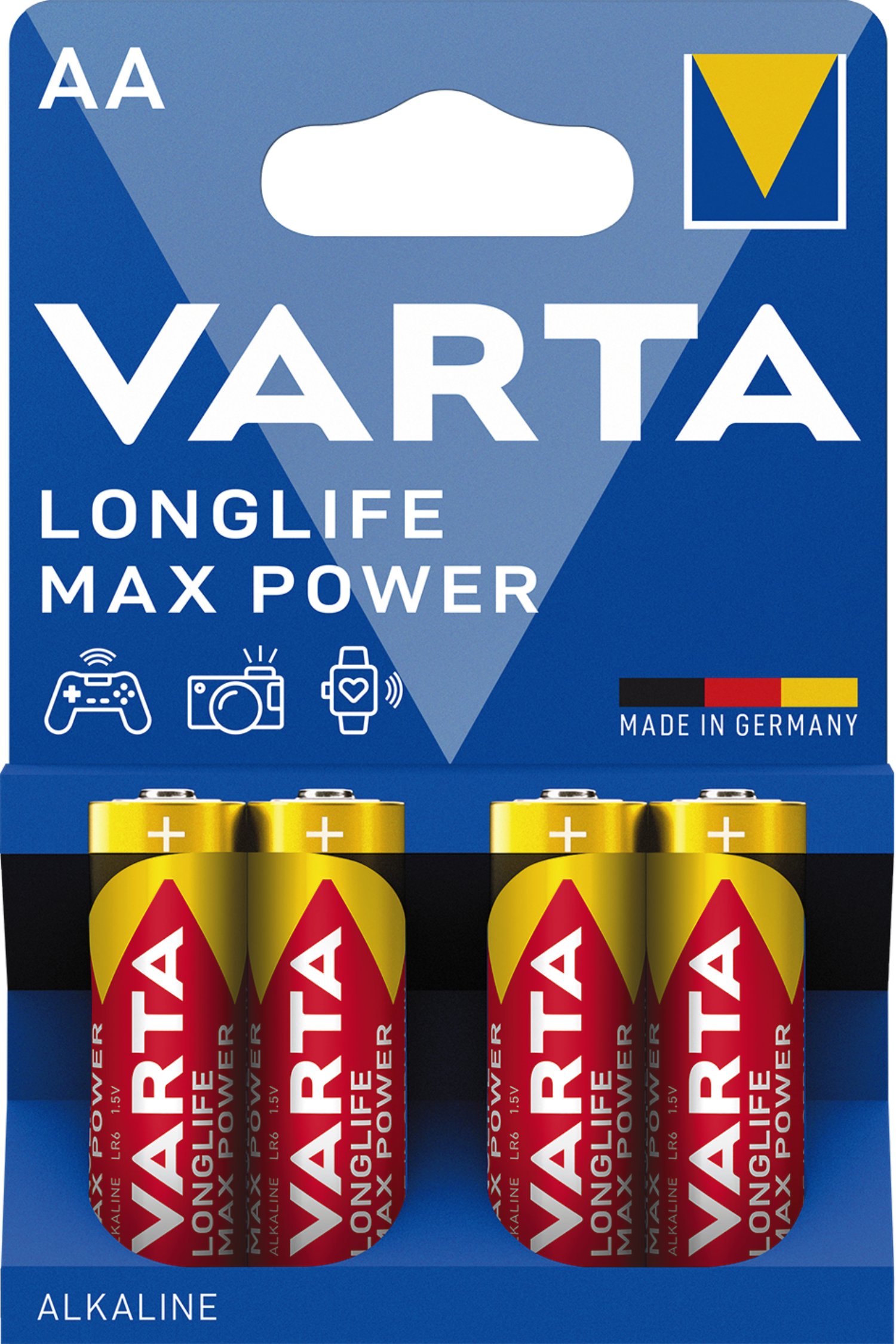 VARTA Alkaline Batterie Longlife Max Power AA Mignon LR06 4er Pack
