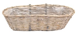 Balkonkorb Rattan Grau 46x20x16 cm