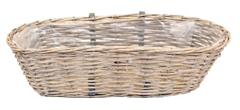 Balkonkorb Rattan Grau 46x20x16 cm