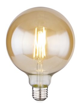GLOBO LED-Leuchtmittel Glas Amber Dimmbar E27 7W 2700K Warmweiß 12,5x17,5 cm  (⌀xH)