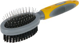 Doppelbürste mit Schutzkappen und Borsten oval