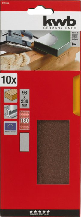 KWB Schleifstreifen Korund K180, 93 mm 10 Stk.