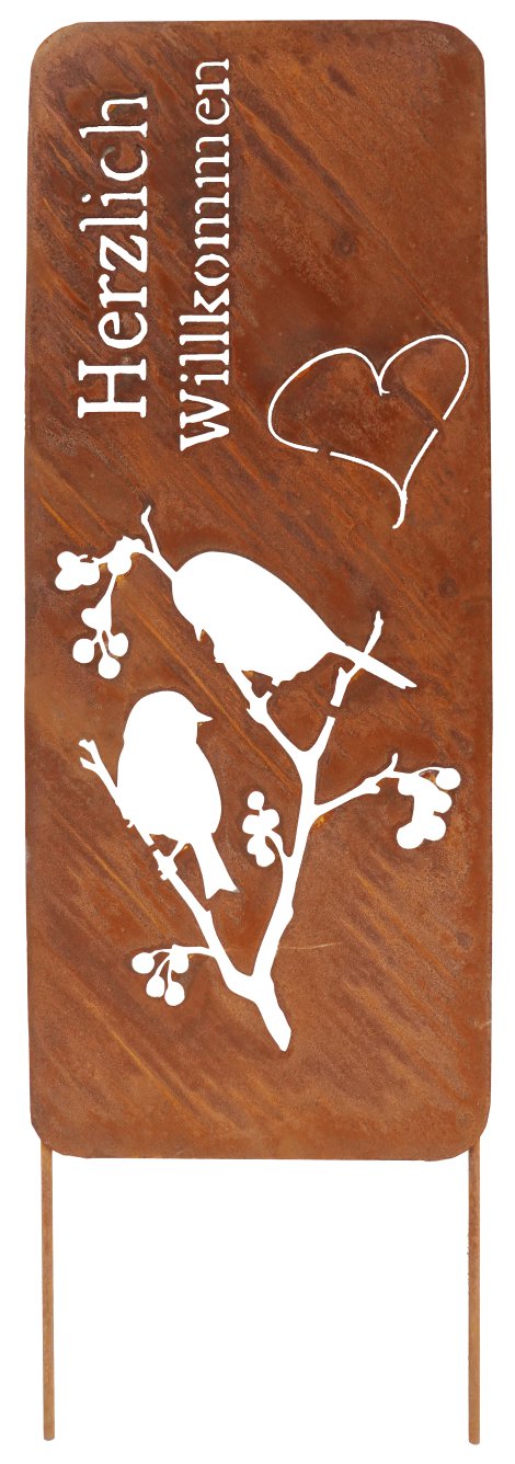 Gartentafel Willkommen Vögel 75 cm