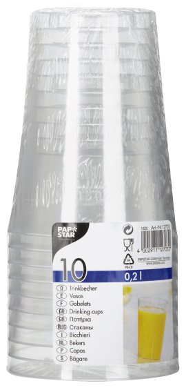 Trinkbecher ps 0,2l 10 Stk. klar