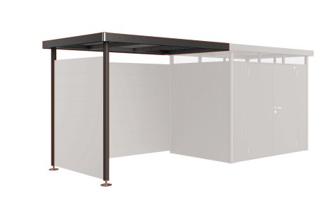 BIOHORT Seitendach für Gerätehaus HighLine® H4, 282x275x222 cm, Dunkelgrau-Metallic