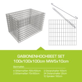Gabionenhochbeet Set 100x15x100cm MW5x10cm