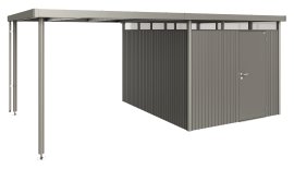 BIOHORT Seitendach für Gerätehaus HighLine® H5, 282x315x222 cm, Quarzgrau-Metallic