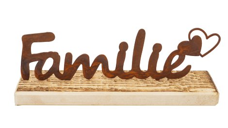 Gartenschild mit Schriftzug Familie 25x6,5x9,5 cm (BxTxH)