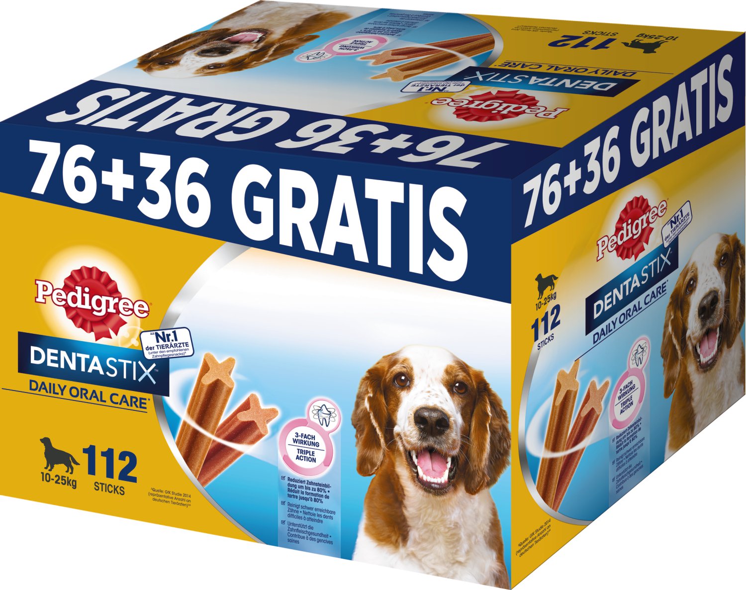 PEDIGREE Dentastix Medium Plus-Packung 76+36 Stk.