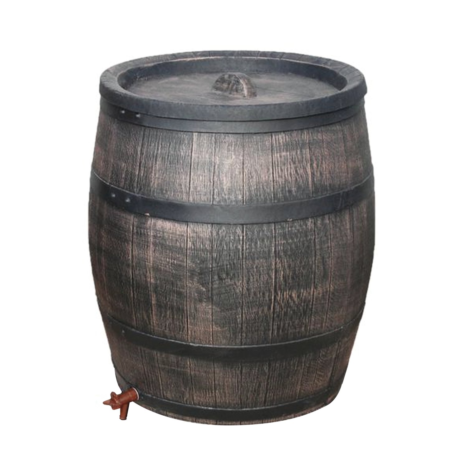 Regenfass mit Deckel und Hahn 350 l, ⌀ 80 cm, 90 cm