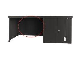 BIOHORT Rückwand für Seitendach Gerätehaus Neo 2A-4D, 299x4,3x200 cm, dunkelgrau-metallic