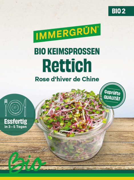 IMMERGRÜN Tütensamen BIO Sprossen Rettich