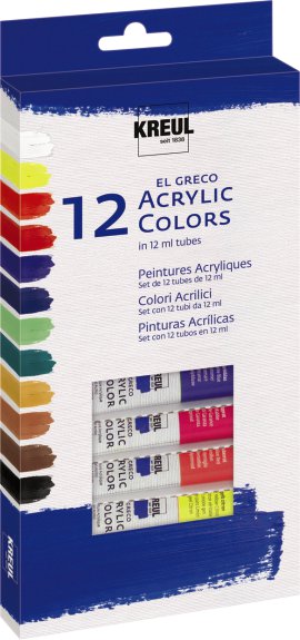KREUL Acyrlfarbe el Greco 12 ml Tuben 12er-Set