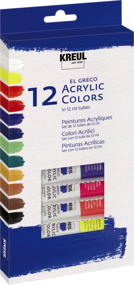 KREUL Acyrlfarbe el Greco 12 ml Tuben 12er-Set
