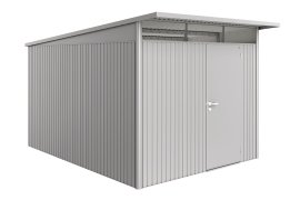 BIOHORT Gerätehaus A8 AvantGarde® 260x380x222 cm mit Standardtür, silber-metallic