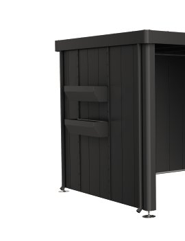 BIOHORT FloraBoard für Seitendach 2A-4D 84x3,9x197 cm Gerätehaus Neo, dunkelgrau-metallic