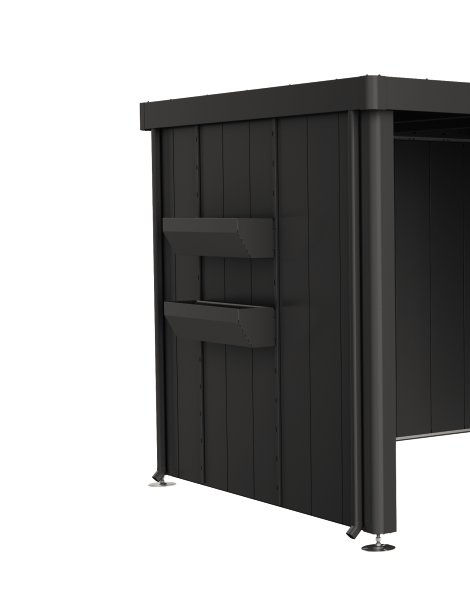 BIOHORT FloraBoard für Seitendach 2A-4D 84x3,9x197 cm Gerätehaus Neo, Dunkelgrau-Metallic