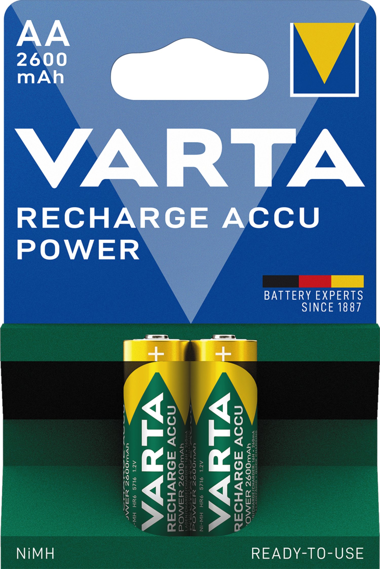 VARTA Recharge Accu Power AA Mignon NiMH-Akku 2600 mAh 2er Pack